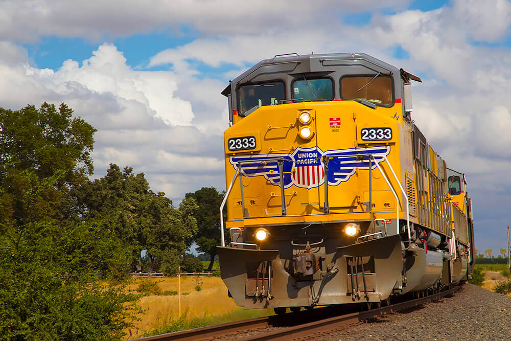 Union Pacific Train Engine on the tracks