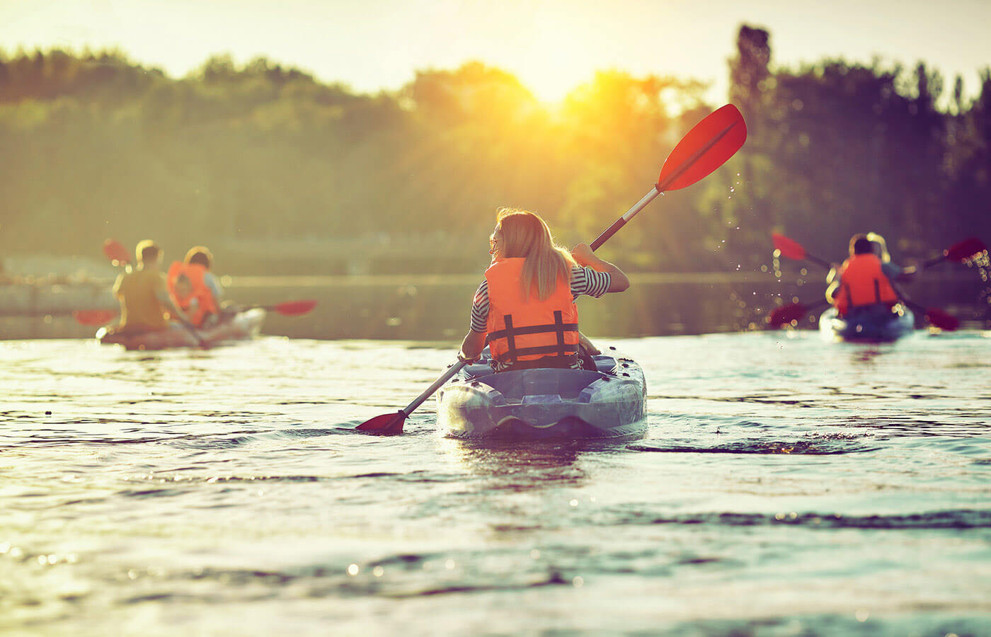 Kayakers on the river