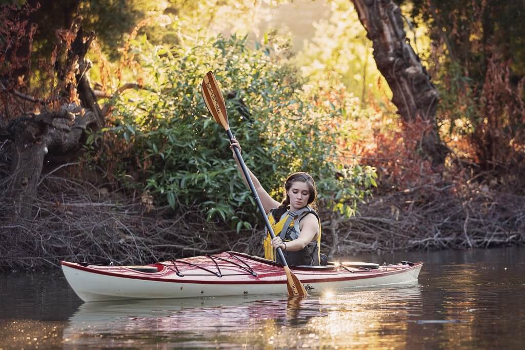 Girl Kayaking on Lodi Lake