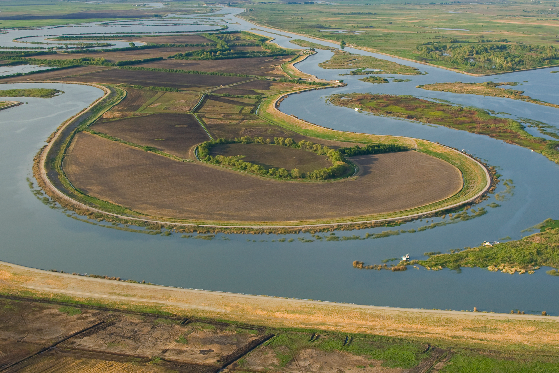 Aerial view of peninsula