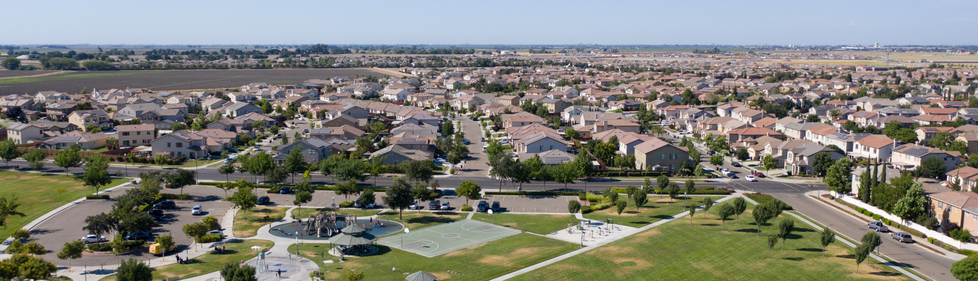 Arial view of a housing development