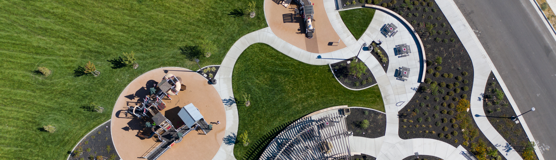 Arial view of a garden