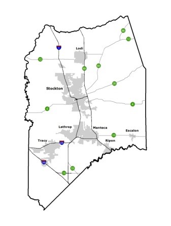 Map of San Joaquin County