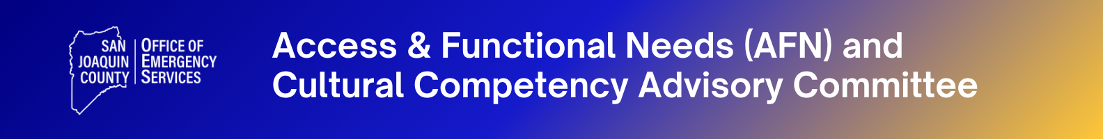 Blue and gold gradient background with text overlay of AFN & Cultural Competency Advisory Committee