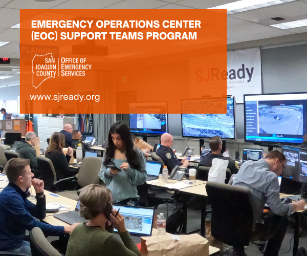 Disaster Service Workers working in the Emergency Operations center