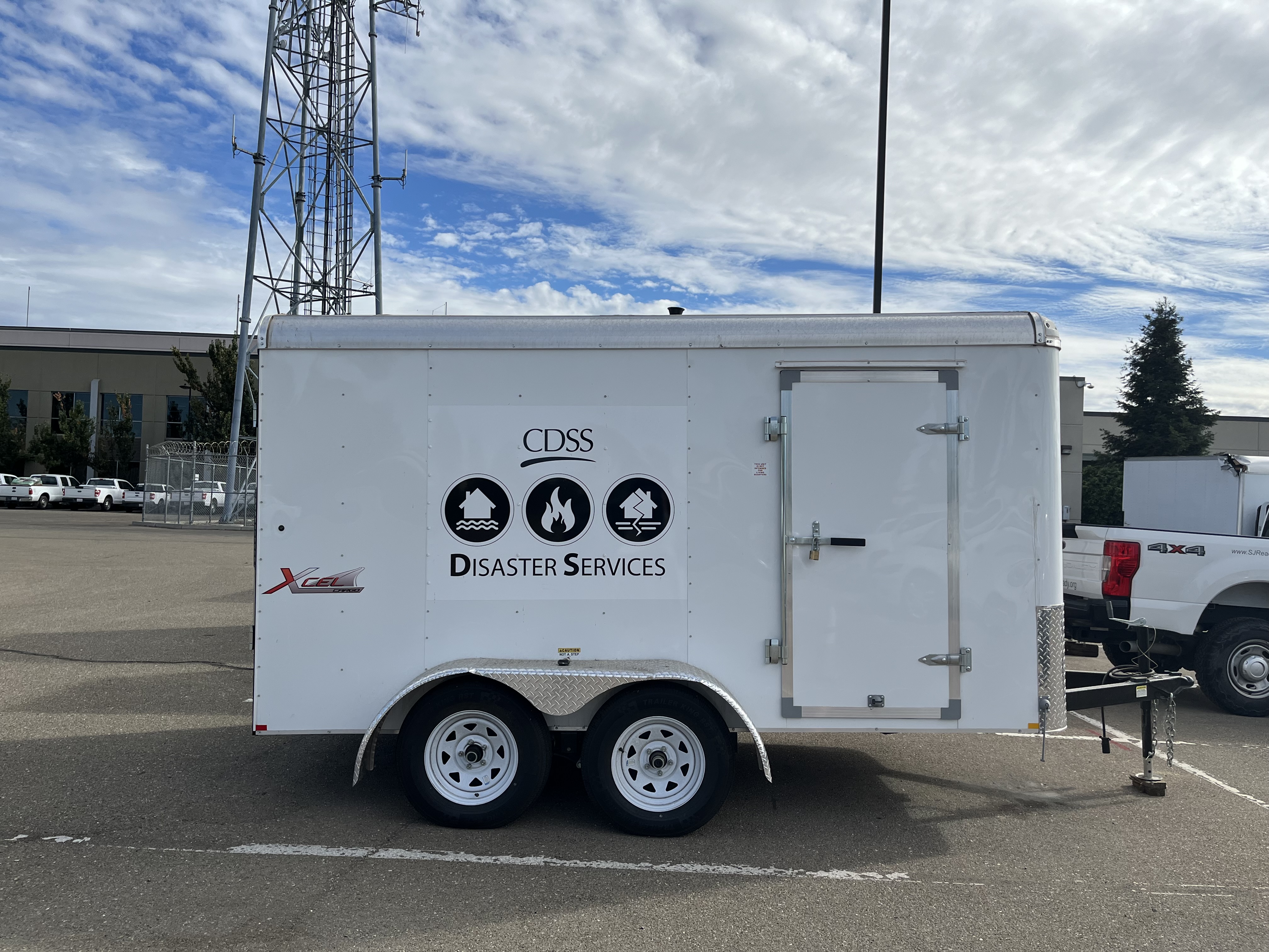 White shelter trailer