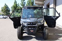 Front view of black UTV #2 with doors open