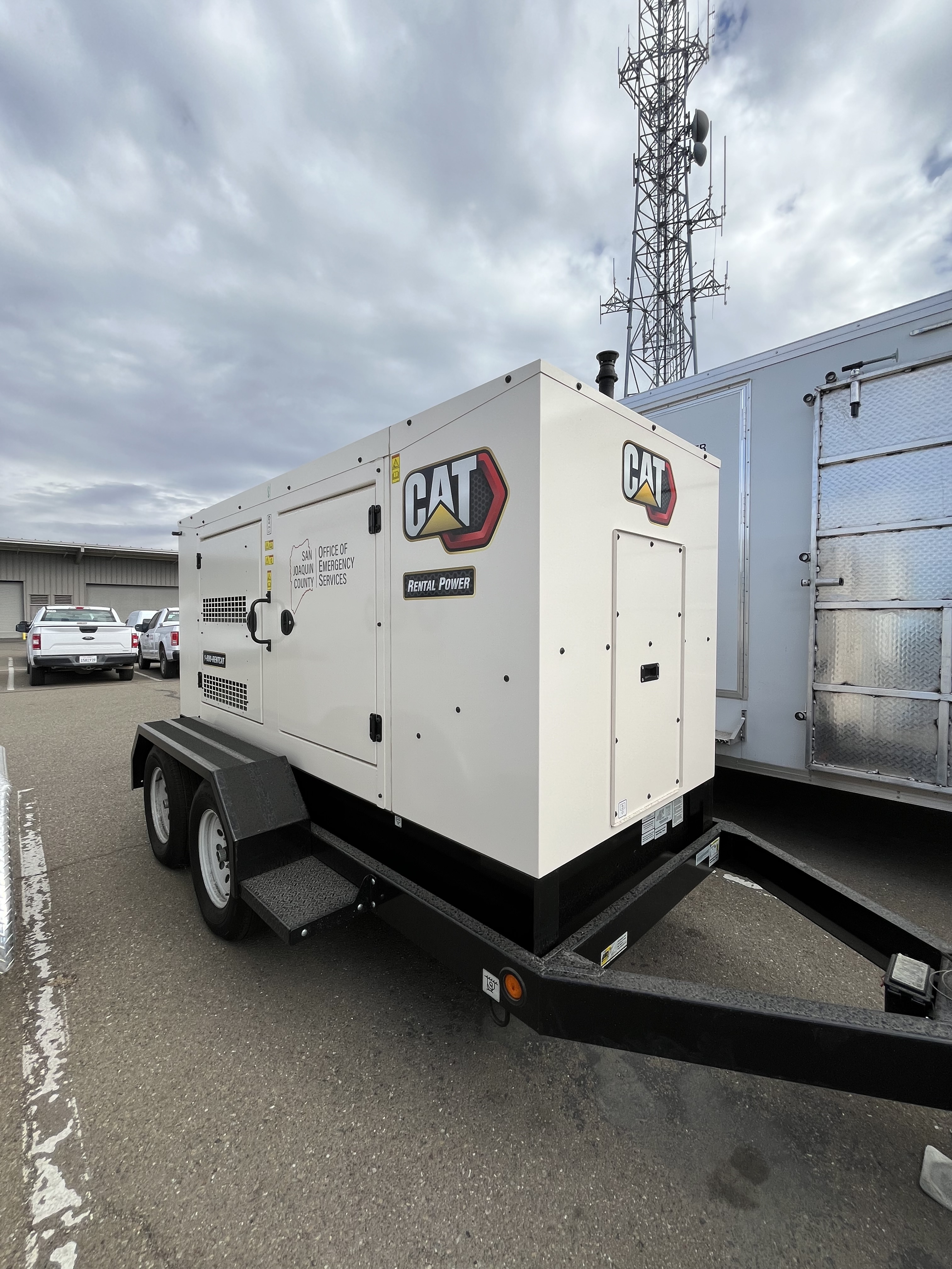 White shelter trailer