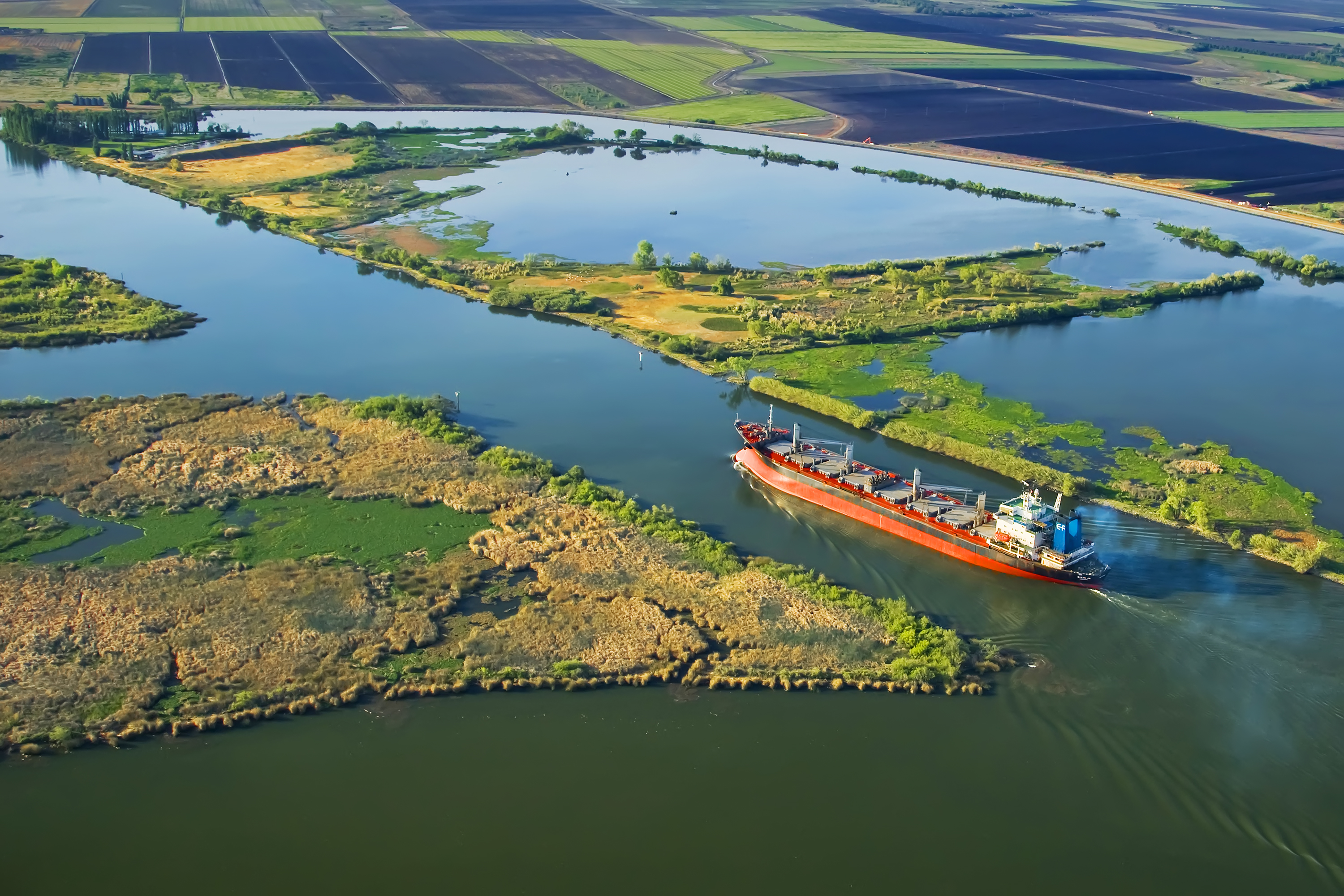 Ship in the Delta Deep Water Channel