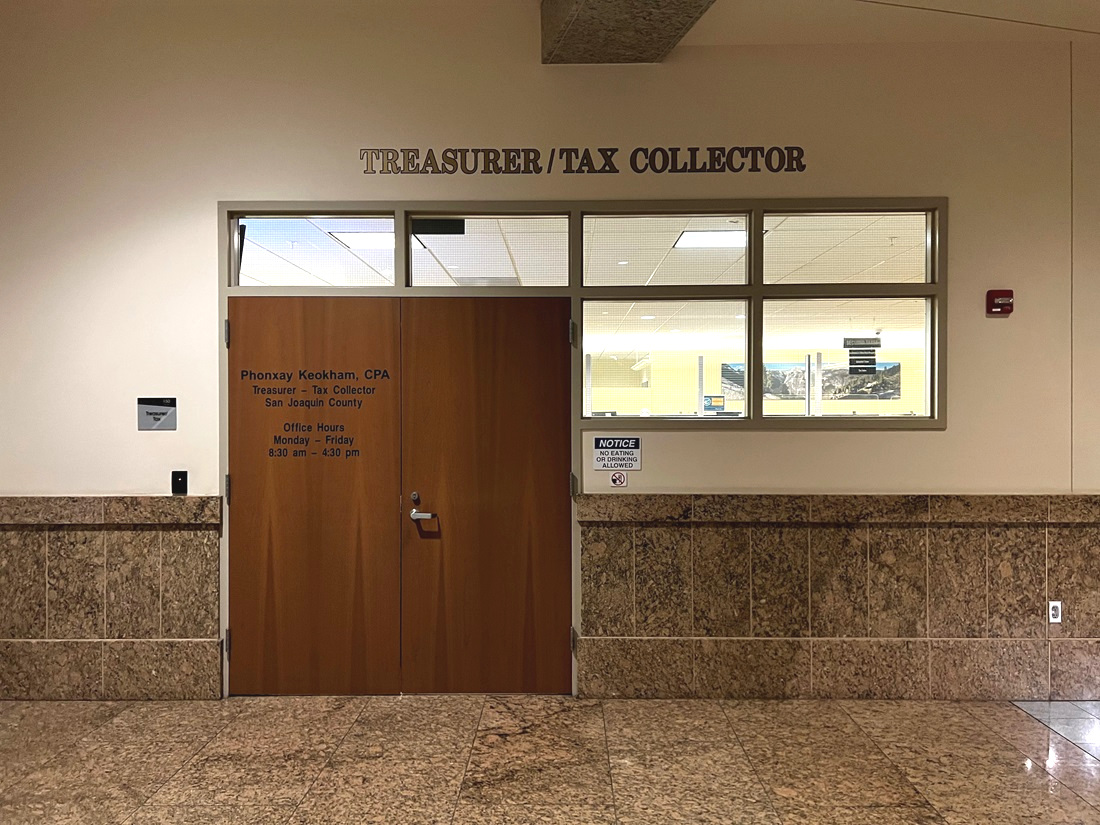 San Joaquin County Treasurer-Tax Collector Lobby Door